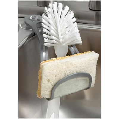 Spectrum Diversified Designs Cora Suction Sink Sponge & Brush Holder - Gray/Clear