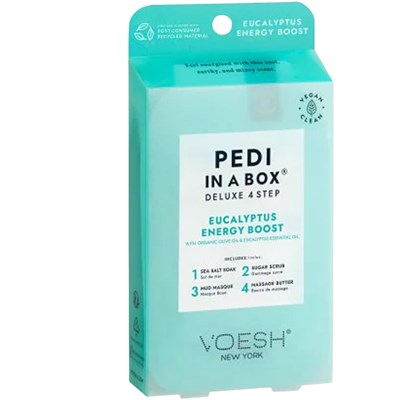 Voesh New York Pedi in a Box (Deluxe 4 Step)- Eucalyptus Energy Boost