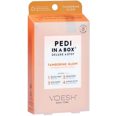 Voesh New York Pedi in a Box (Deluxe 4 Step)- Tangerine Glow