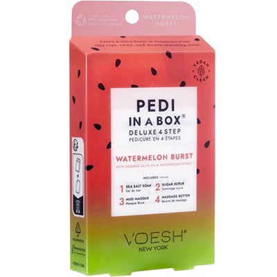 Voesh New York Pedi in a Box (Deluxe 4 Step)- Watermelon Burst Limited Edition
